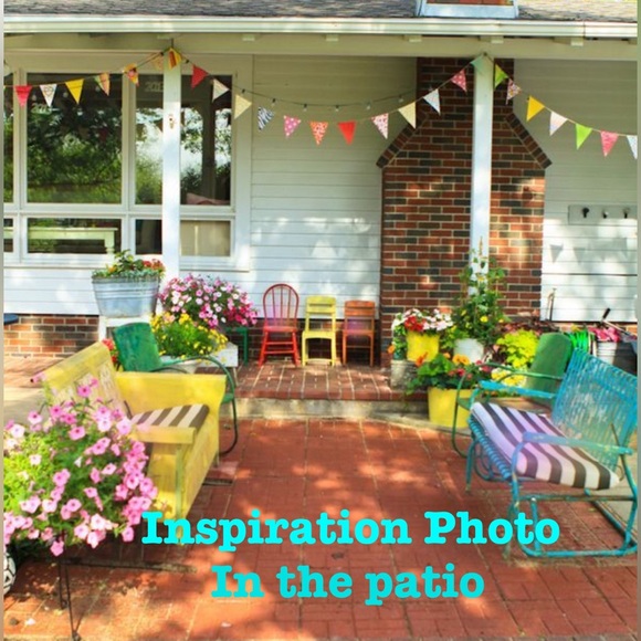 Handmade Mexican oilcloth bunting pennant flags banner - Picture 12 of 13